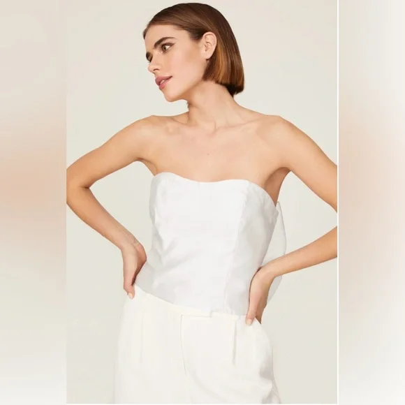 Hutch White Strapless Bow Blouse - Picture 4 of 15